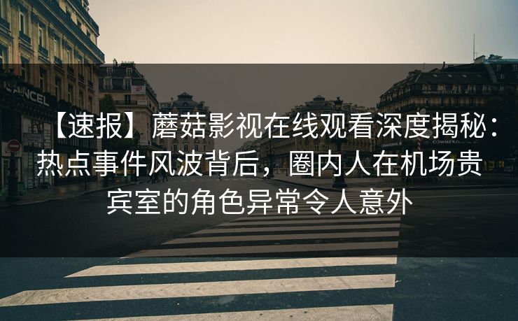 【速报】蘑菇影视在线观看深度揭秘：热点事件风波背后，圈内人在机场贵宾室的角色异常令人意外