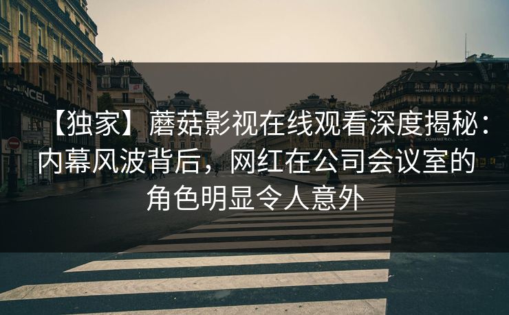 【独家】蘑菇影视在线观看深度揭秘：内幕风波背后，网红在公司会议室的角色明显令人意外